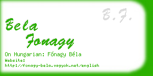 bela fonagy business card